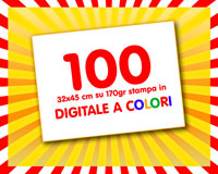 100 Locandine 32x45 a colori offerta 